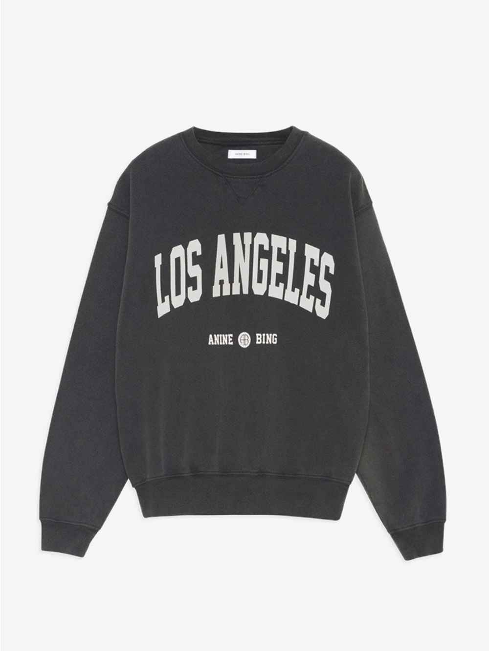ANINE BING Ramona Sweatshirt University Los Angeles in Washed Black